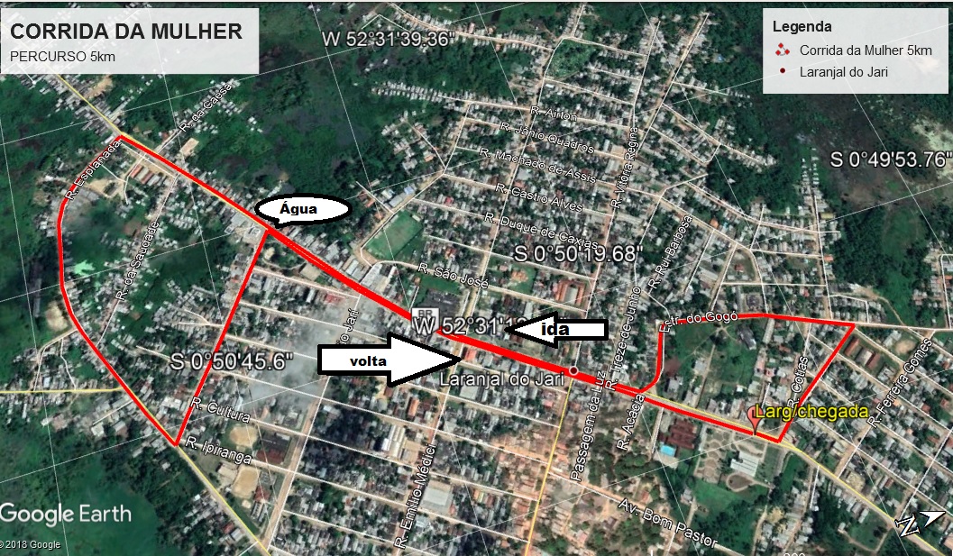 Prefeitura divulga o percurso da Corrida e Caminhada da Mulher 2019.